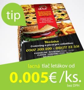 Ukážka tlače reklamného letáku DL od online tlačiarne Printy.sk